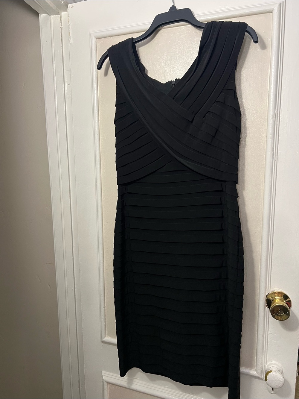 Adrianna Papell Black Sleeveless Bandage Midi Dress - Picture 1 of 2